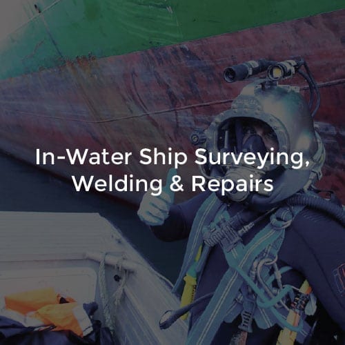 In-water Ship Surveying for the marine industry including welding and repairs by Commercial Diving organisation - Gilbert Diving.